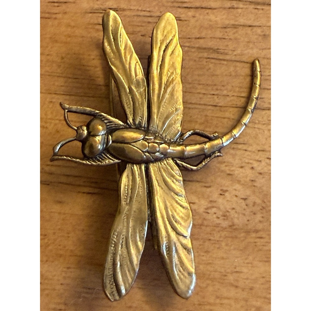 Vintage Brass Dragonfly Pin - Picture 2 of 3